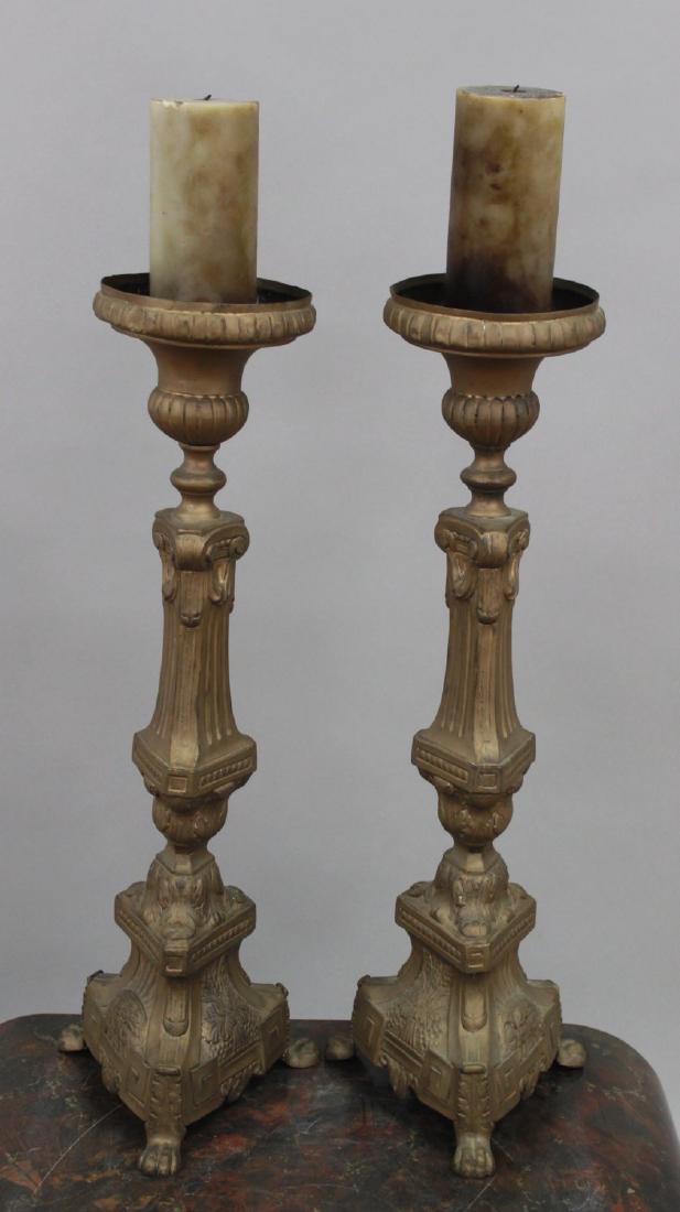 Pair Metal Prickett Sticks: Approx. 24" H without candles. (7090)