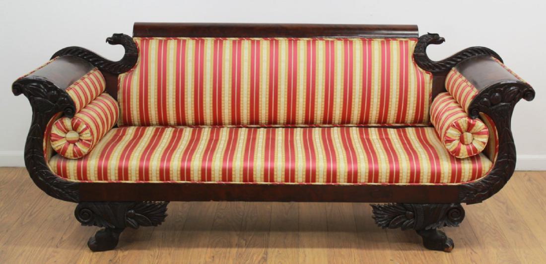 Carved Empire Style Sofa with Eagles (1 of 6)