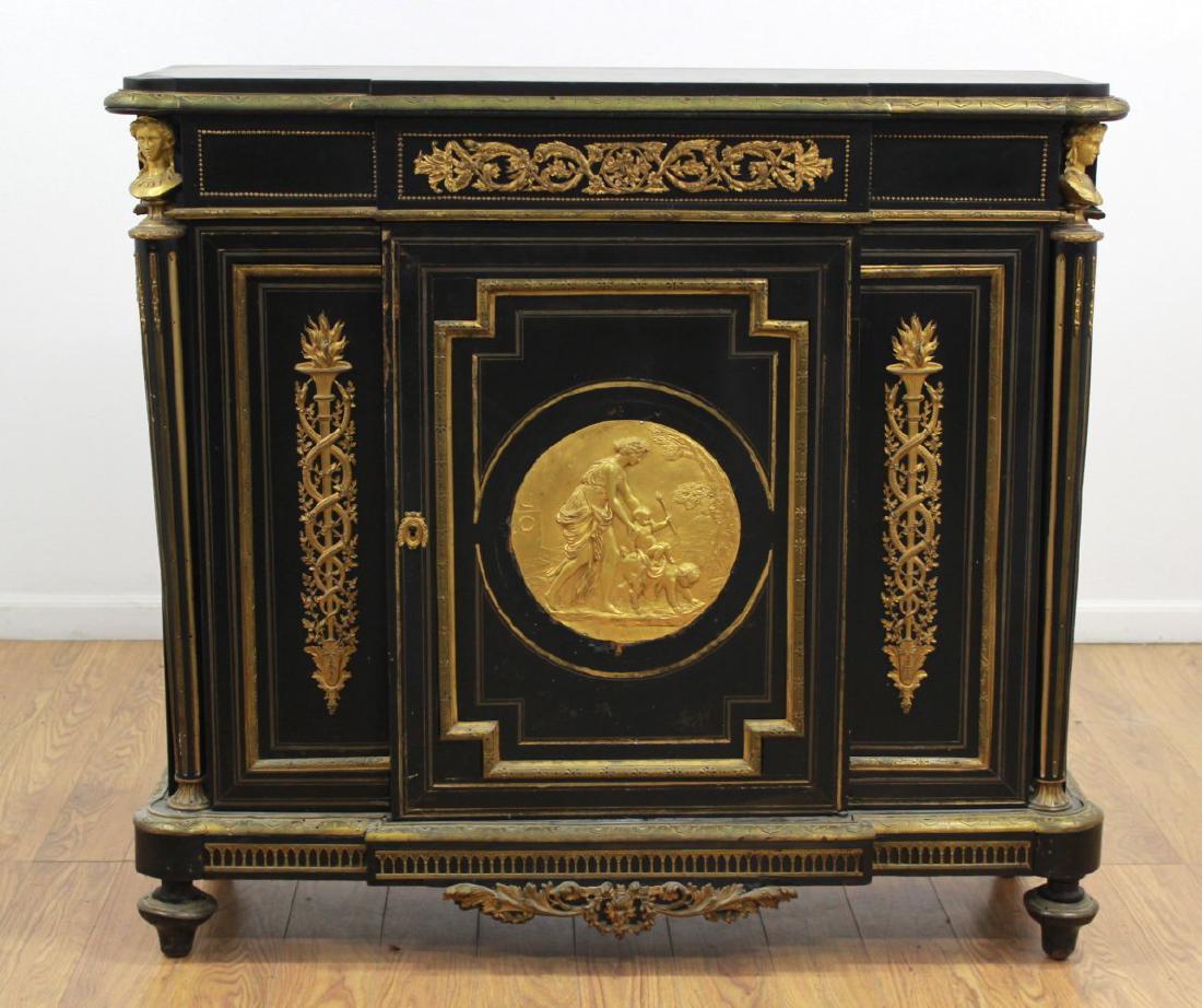 Napoleon III Ormolu Mtd. Brass Inlaid Cabinet (1 of 8)