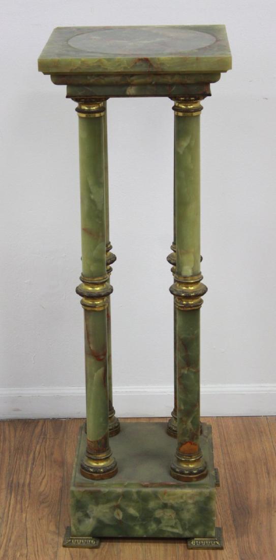 19th C. Neoclassic Style Green Onyx Pedestal (1 of 3)