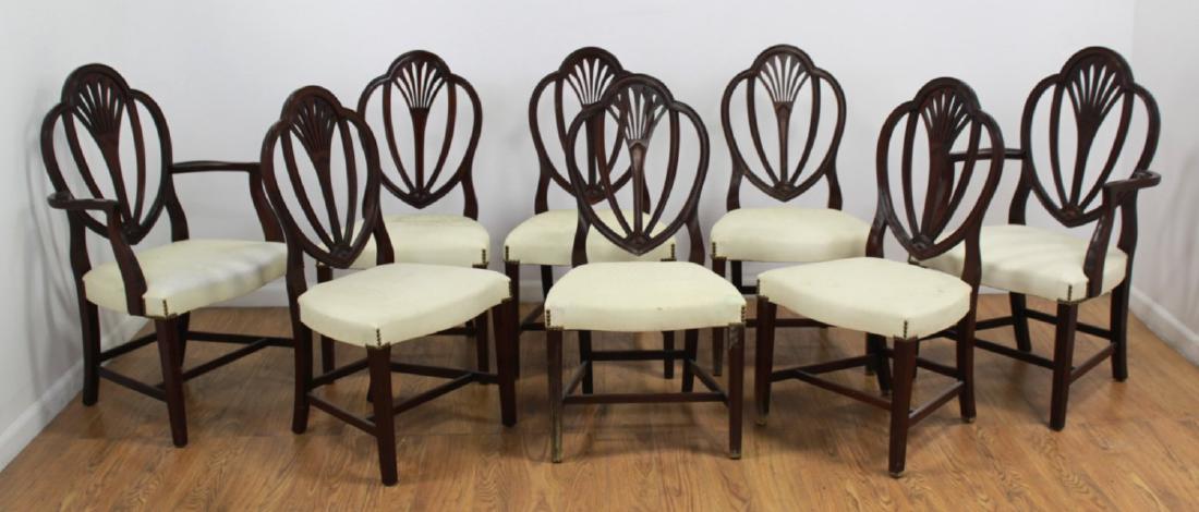 Set 8 George III Style Shieldback Dining Chairs (1 of 3)