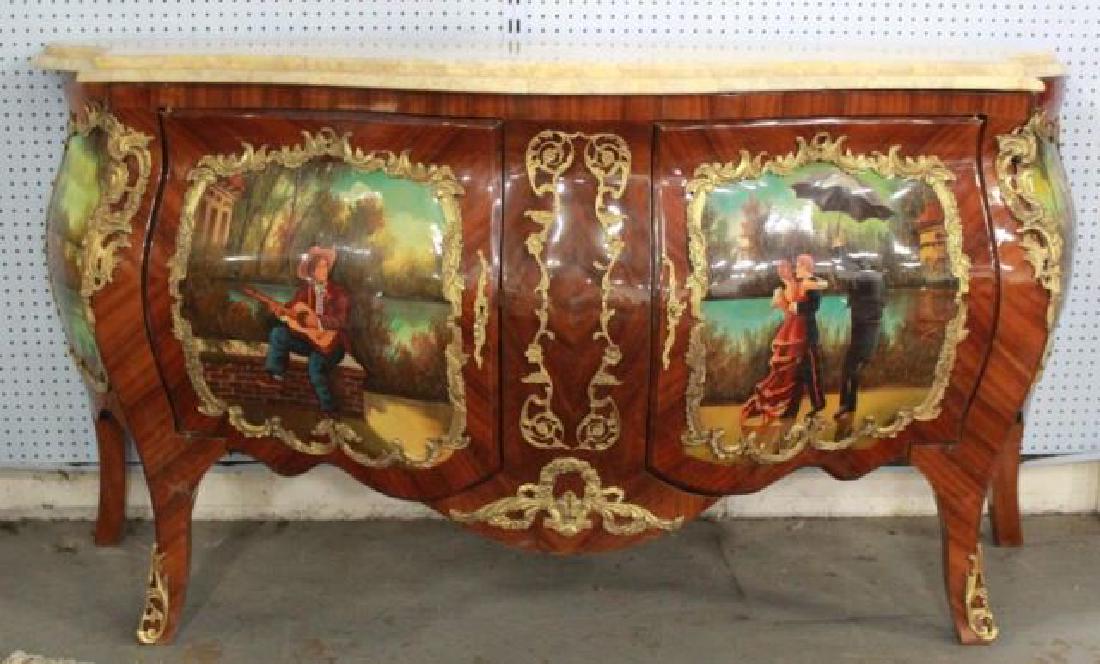 :2-Door Double Marble Handpainted Sideboard (1 of 8)