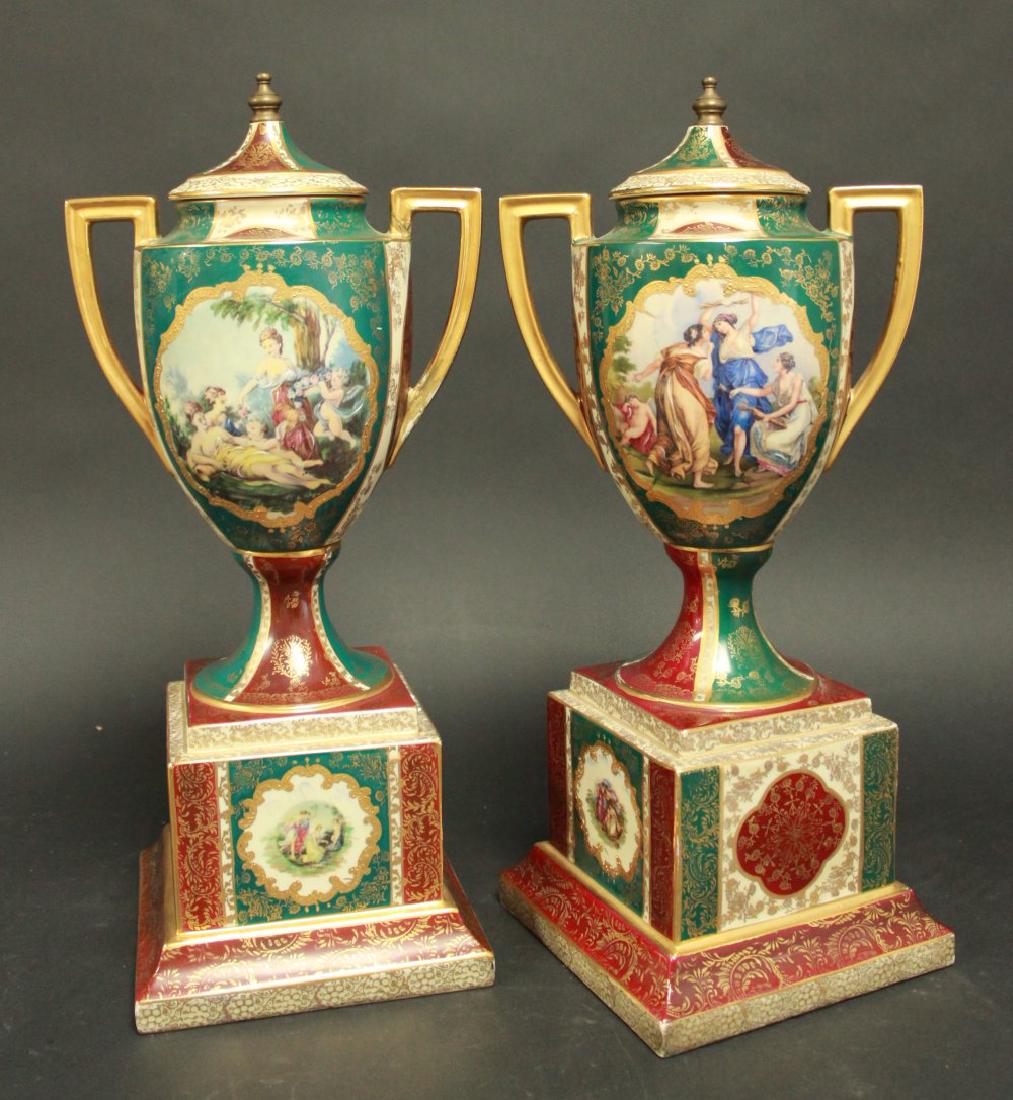 Pair Royal Vienna Style Urns (1 of 9)
