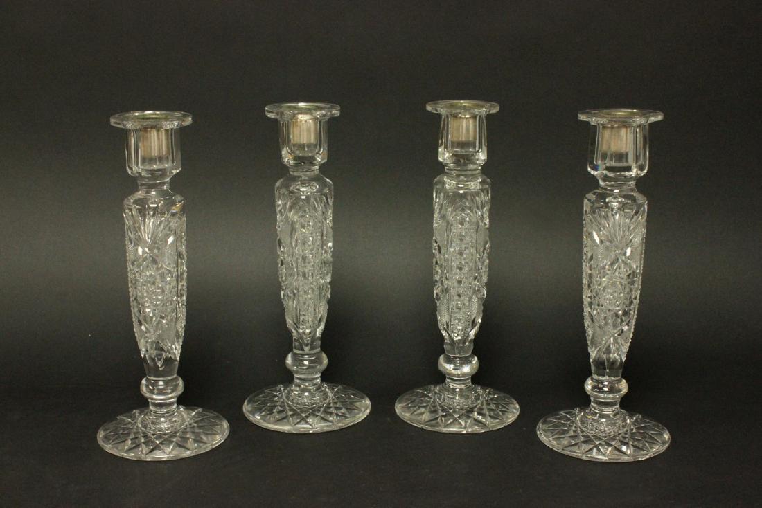 Set 4 Cut Crystal American Brilliant Candlesticks (1 of 6)