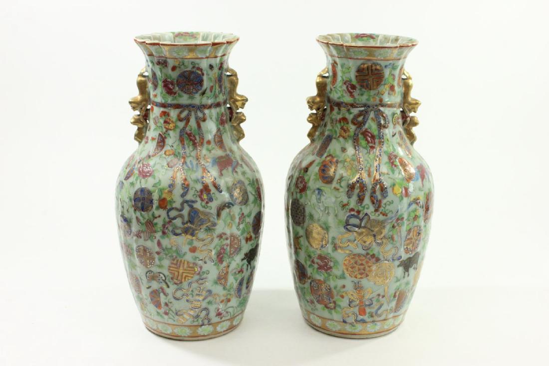 Pair Antique Chinese Famille Rose Vases (1 of 17)