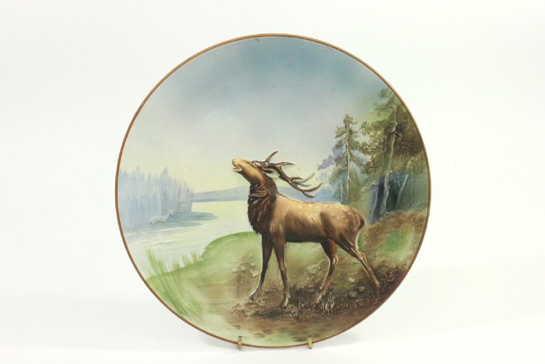 Nippon Blown Out Plate with Elk by River (1 of 3)