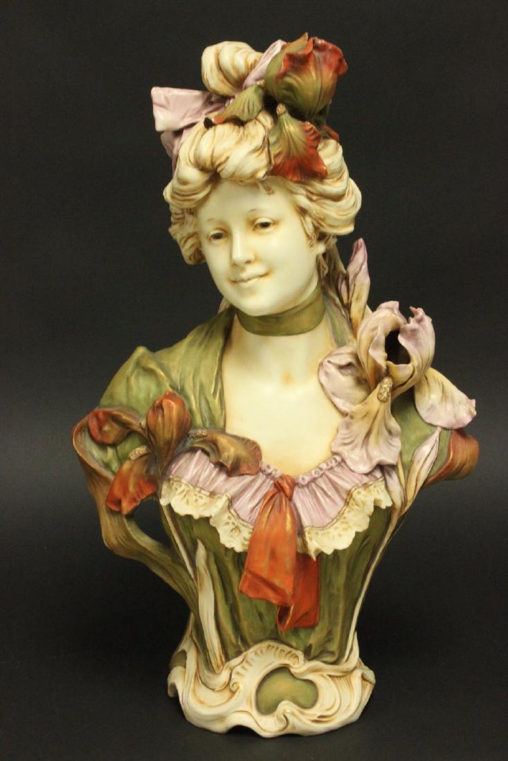 Art Nouveau Royal Dux Porcelain Bust of Lady (1 of 6)