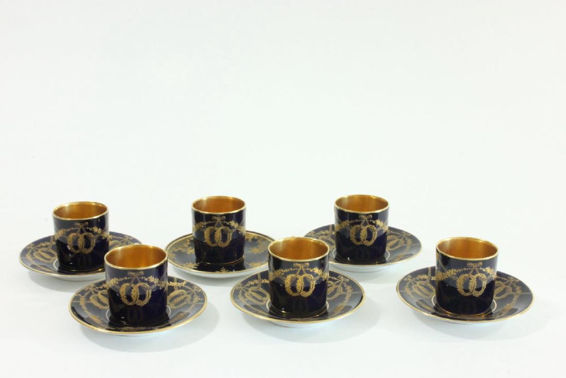 6 Cobalt Porcelain Rosenthal Cups & Saucers (1 of 5)