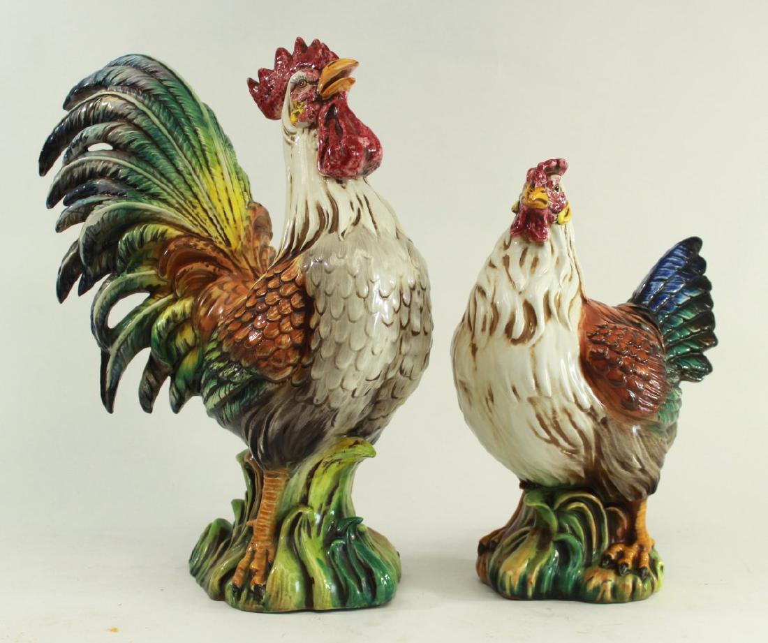 Pair Intrada Italian Majolica Figures (1 of 8)