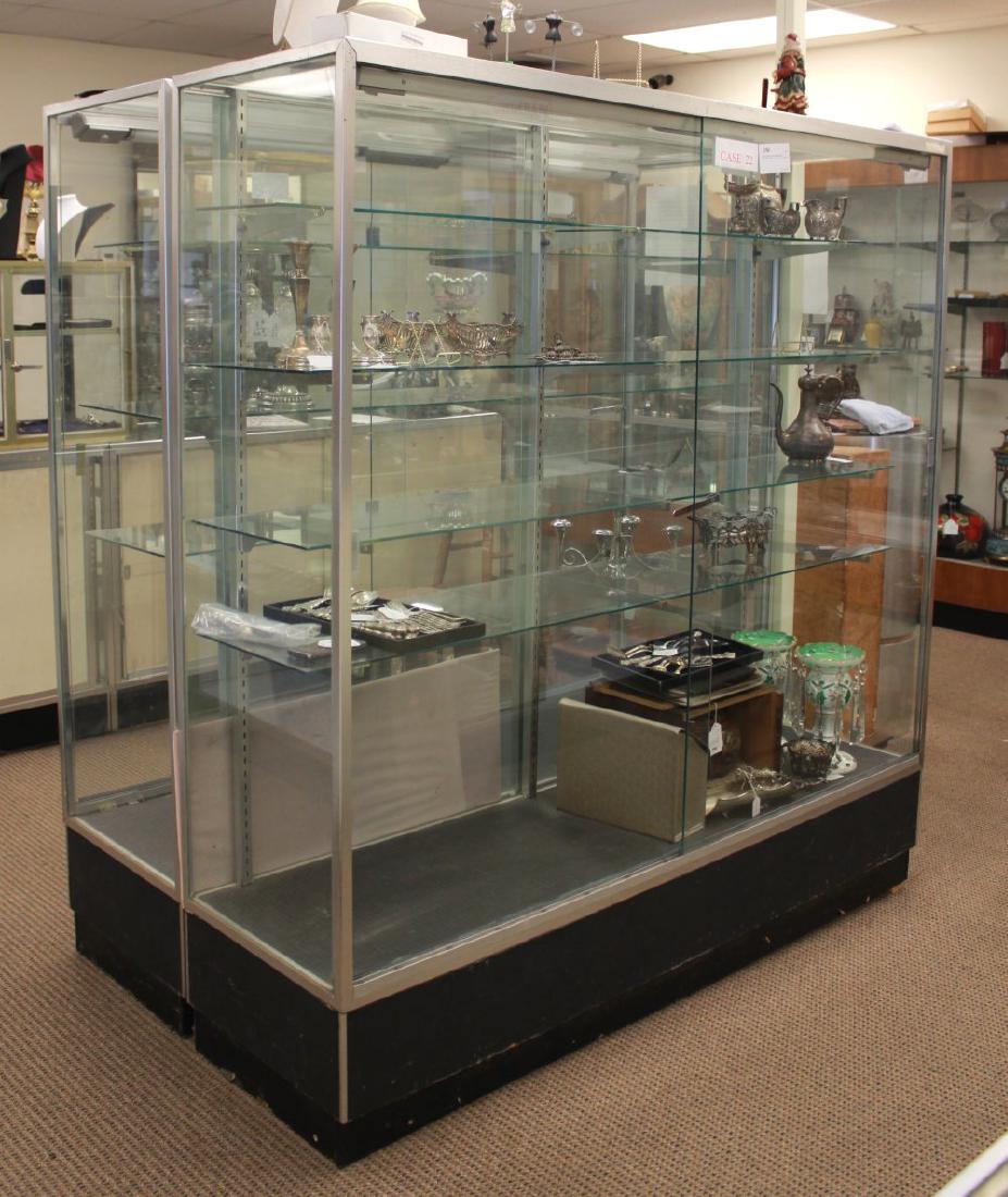 Pair Mirrored Chrome & Glass Display Cabinets (1 of 1)
