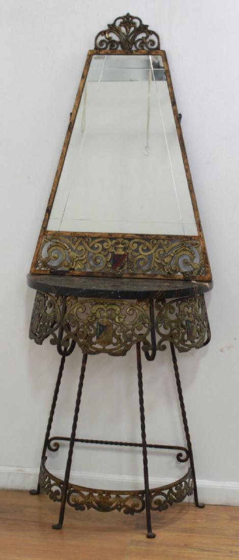 Art Deco Marble Top Console & Mirror (1 of 7)