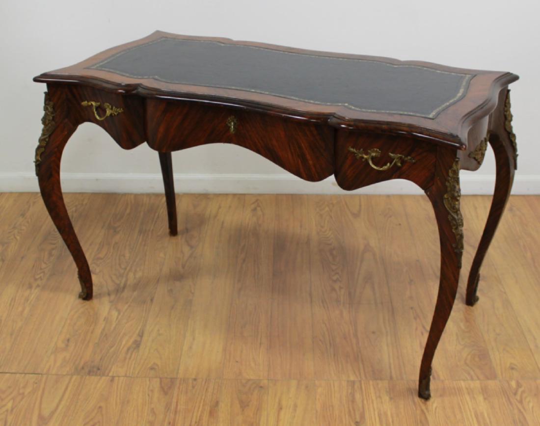 French Kingswood Bronze Mounted Leather Top Desk (1 of 6)