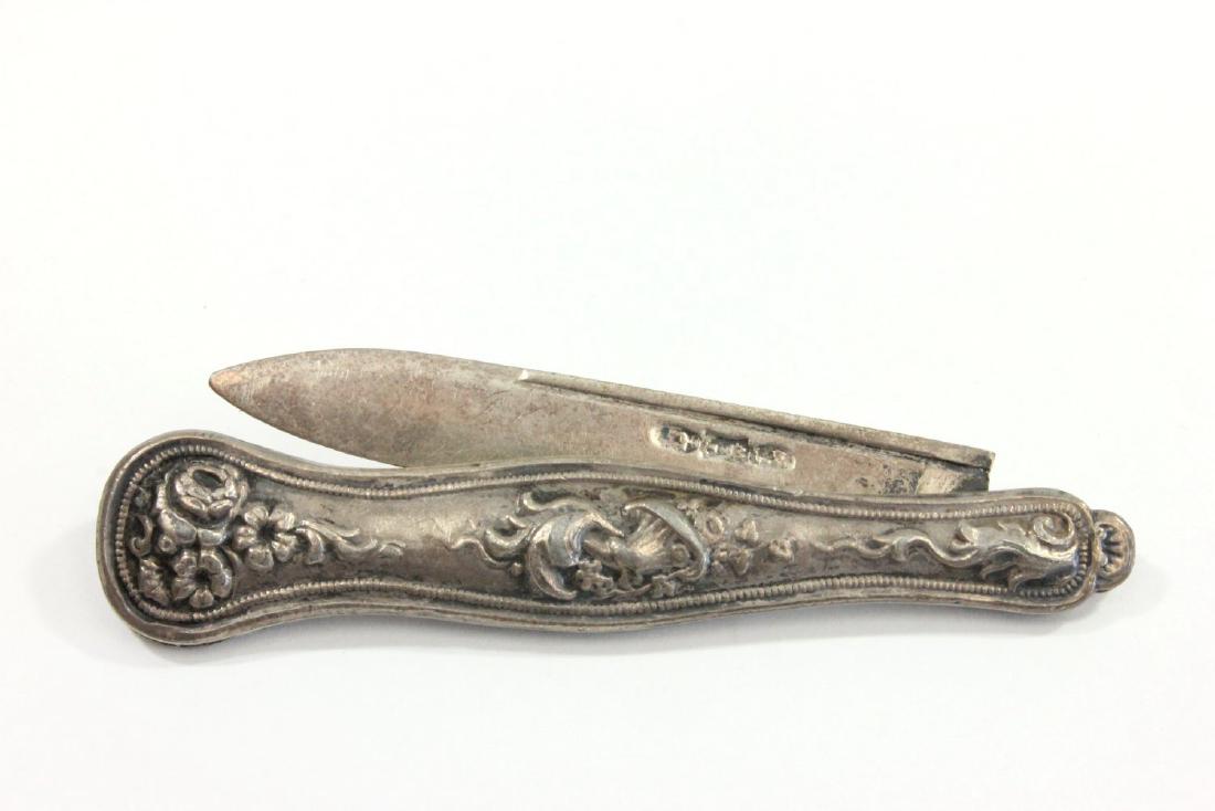 Victorian Floral Design Silver Pen Knife (1 of 5)