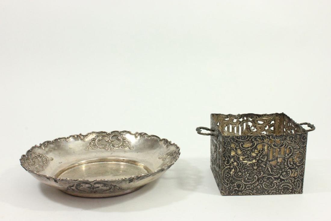 Sterling Bowl & 800 Silver Square Bowl (1 of 8)