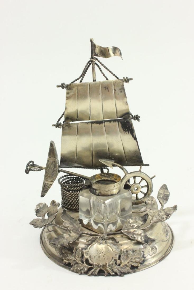 Nautical Continental Silver Inkwell (1 of 3)