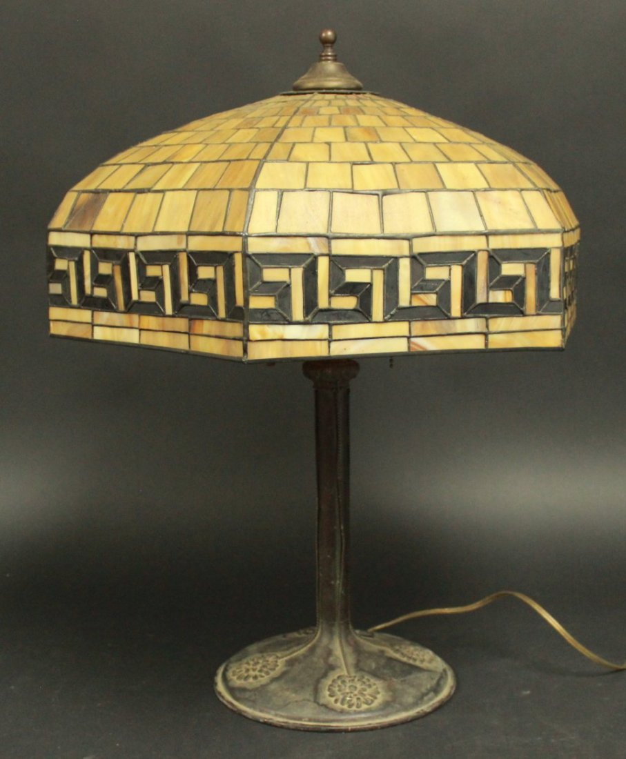 Vintage Leaded Glass Table Lamp (1 of 4)