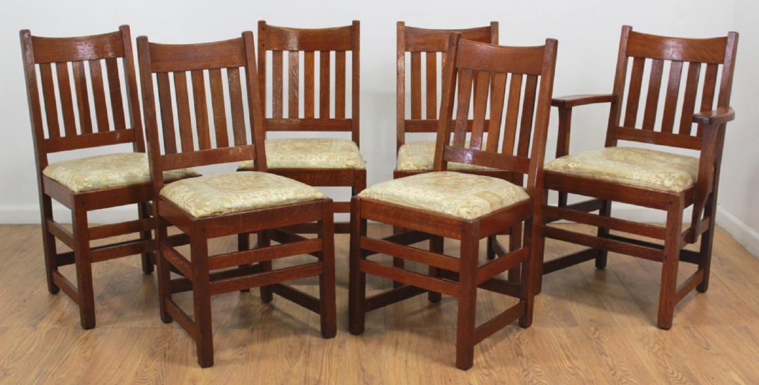 Set of 6 Oak Limbert Chairs (1 of 5)