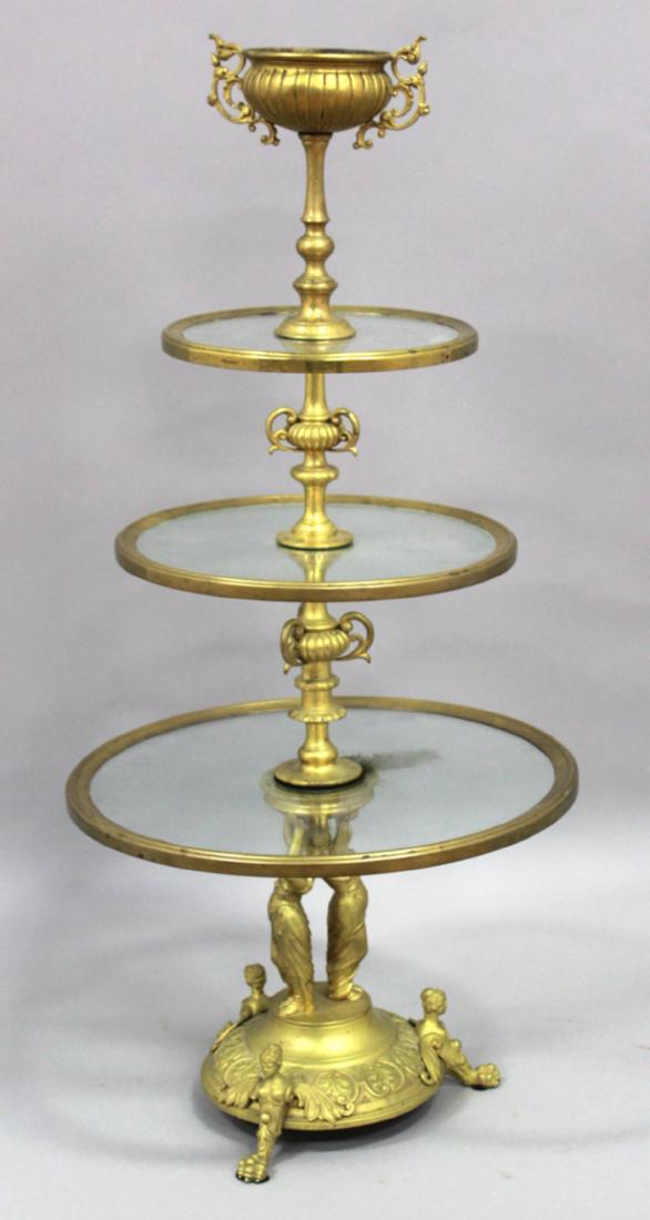 Bronze Empire Figural 3-Tier Serving Tray (1 of 6)