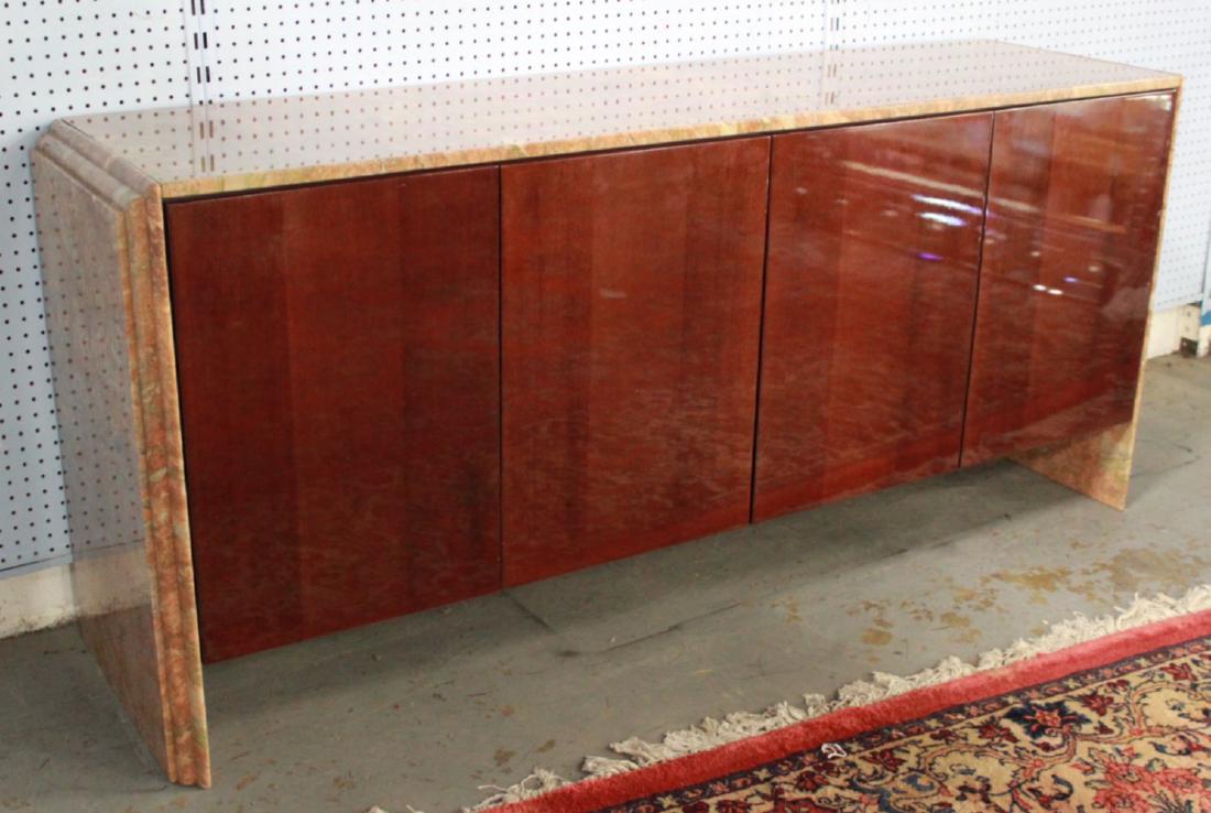 Pace Collection Marble & Mahogany Side Cabinet (1 of 4)