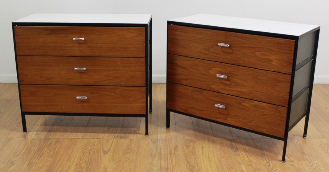 Pair Mid-Century Modern Herman Miller Chests: Designed by George Nelson for Herman Miller. (7115).29 3/4"H x 33 1/2"W x 18 1/2"D each