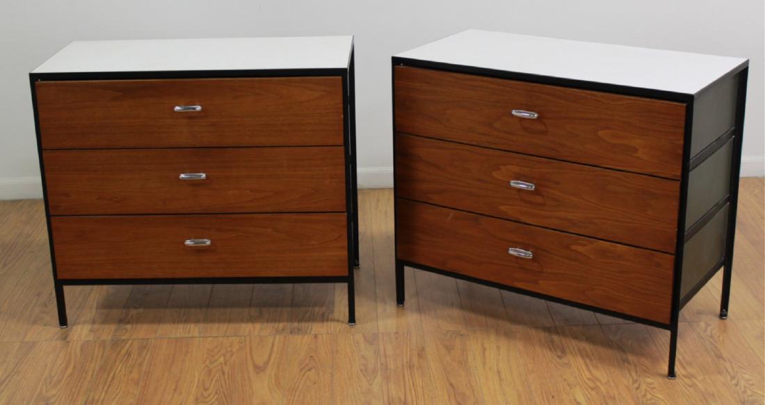 Pair Mid-Century Modern Herman Miller Chests: Designed by George Nelson for Herman Miller. (7115).29 3/4"H x 33 1/2"W x 18 1/2"D each