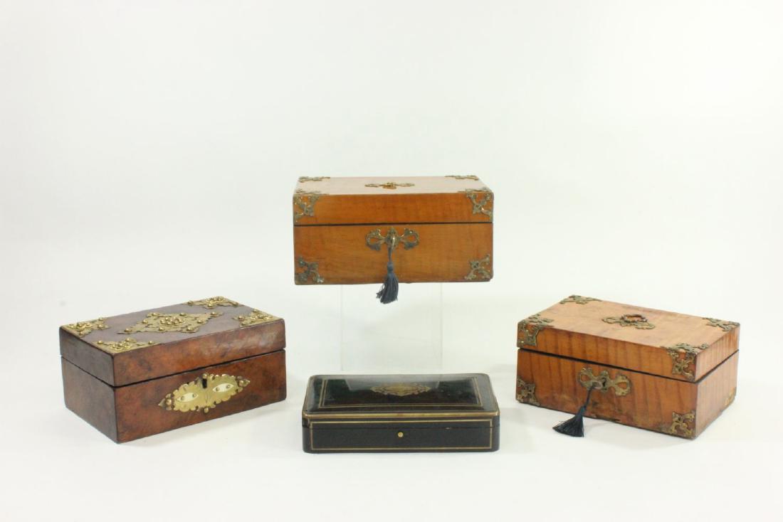 Lot of 4-19th Century Wood Boxes (1 of 9)