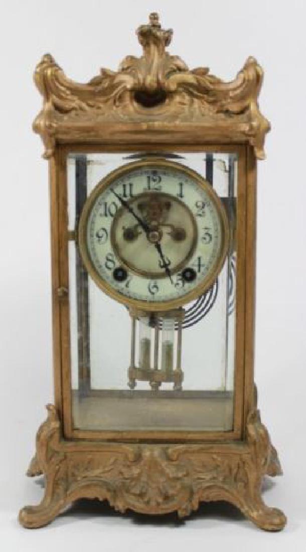 New Haven Bronze & Crystal Regulator Clock