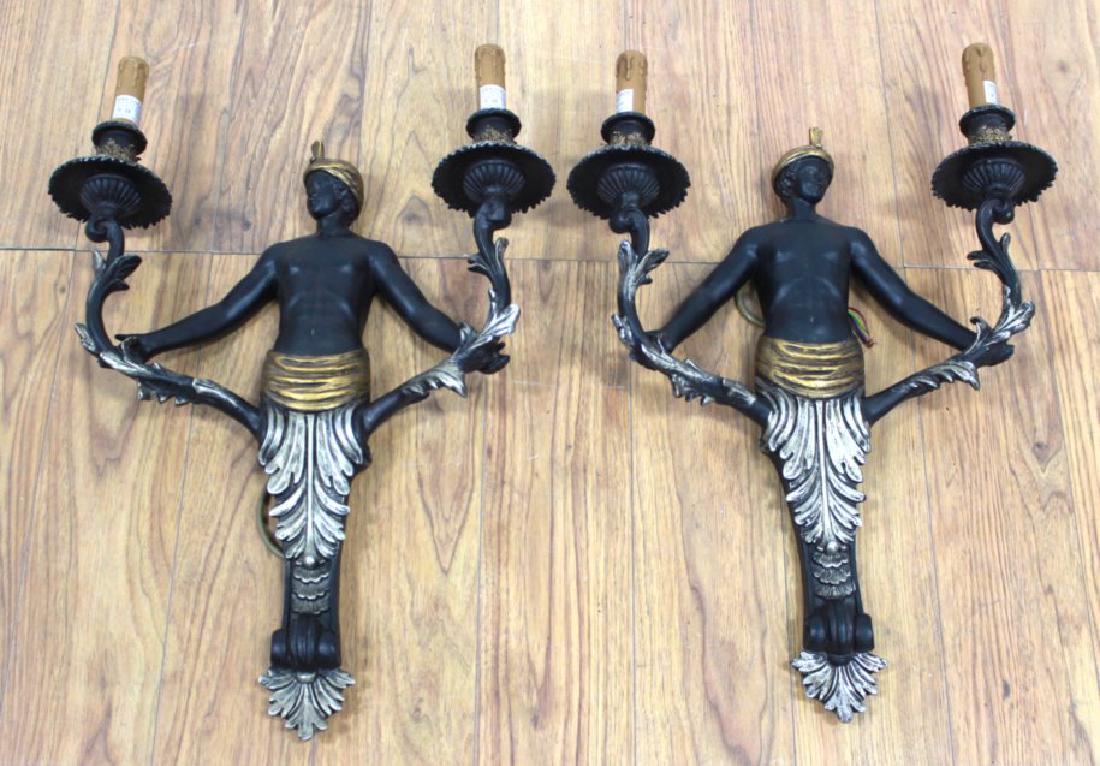 Pair Contemporary Composition Blackamoor Sconces (1 of 4)