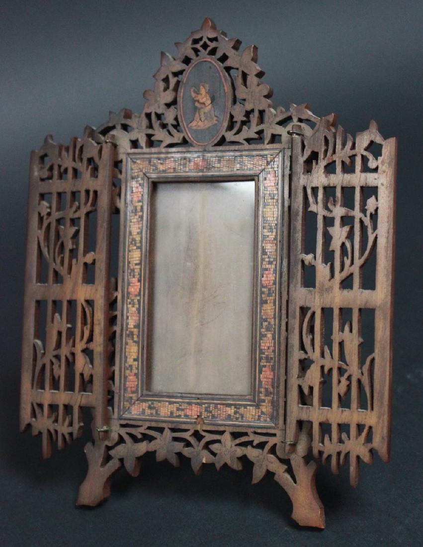 Italian Walnut & Satinwood Trifold Frame (1 of 4)