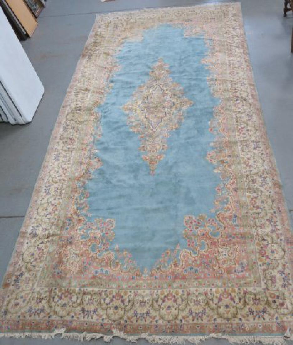 :Powder Blue Kermin Rug / Carpet (1 of 5)