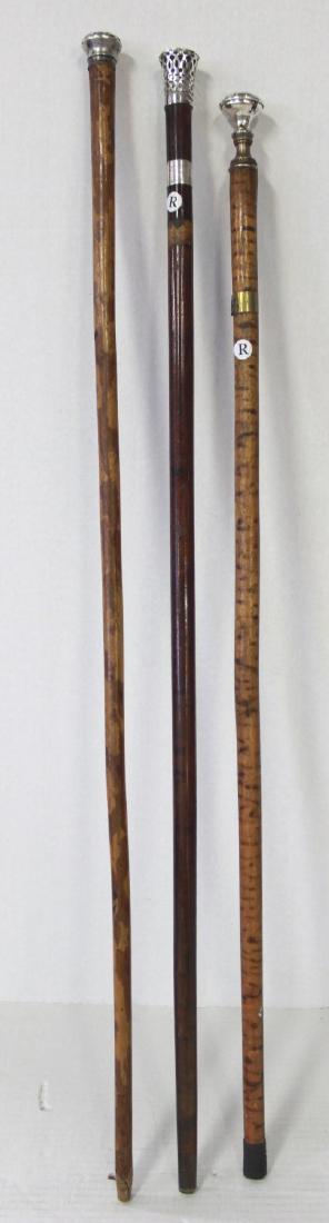 3 Victorian Walking Sticks with Silver Handles (1 of 3)