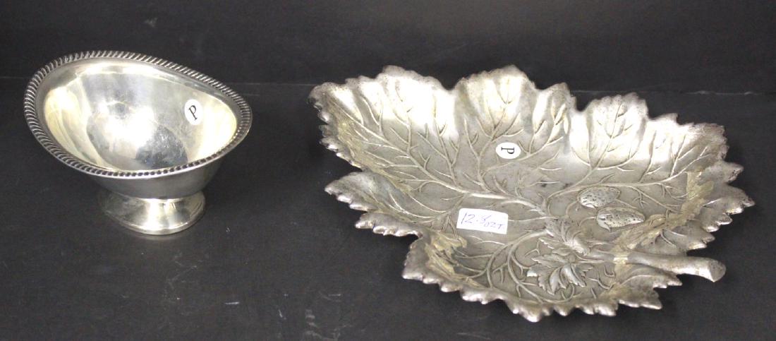 Sterling Silver Footed Leaf Tray & Small Oval Bowl (1 of 6)