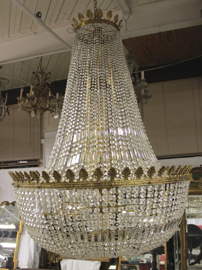 Brass & Crystal Foyer Chandelier (1 of 2)