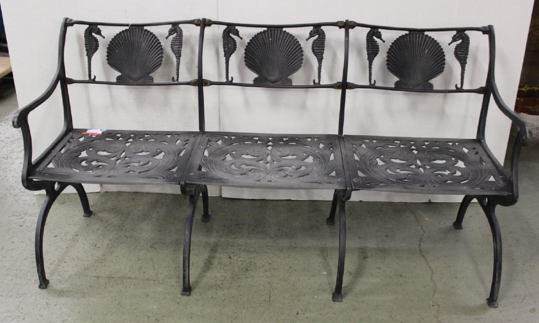 Pair Cast Aluminum Venetian Style Grotto Benches (1 of 3)