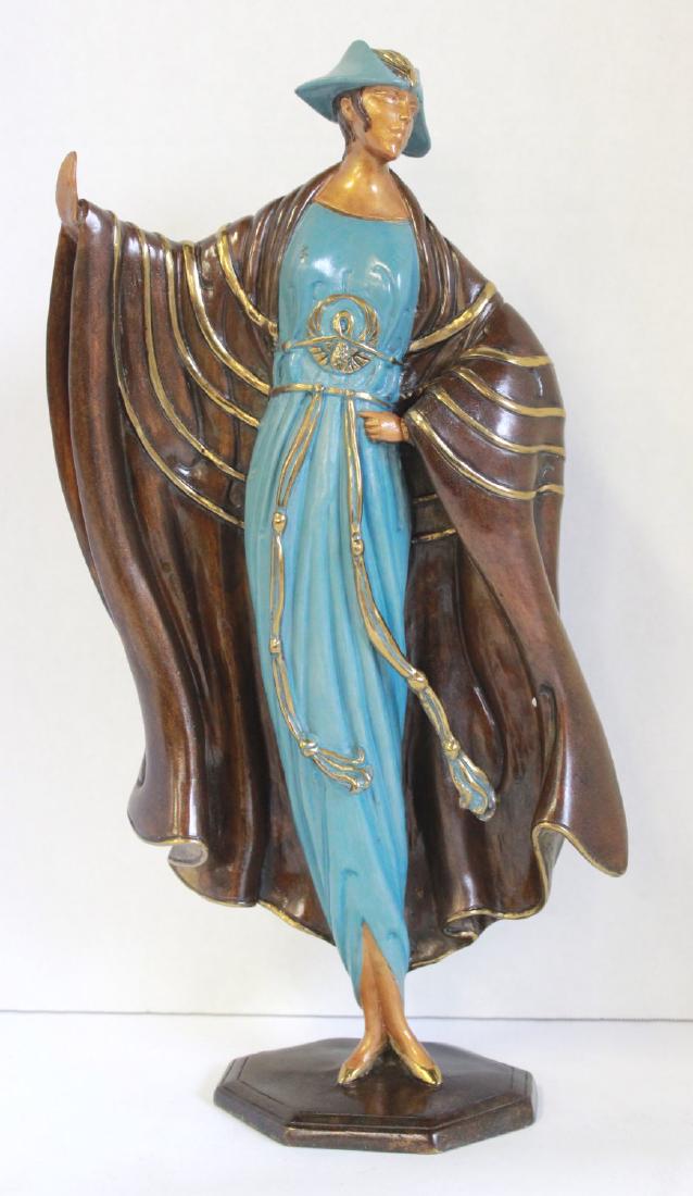 Erté, "Rue de la Paix" Polychrome Bronze Sculpture: Depicting a woman draped in long flowing garments. Patinated and polychrome bronze sculpture. Signed Erté, 200/500, copyright 1987 Seven Arts LTD. London at back of base. Erté (Romain de Tirtoff), R