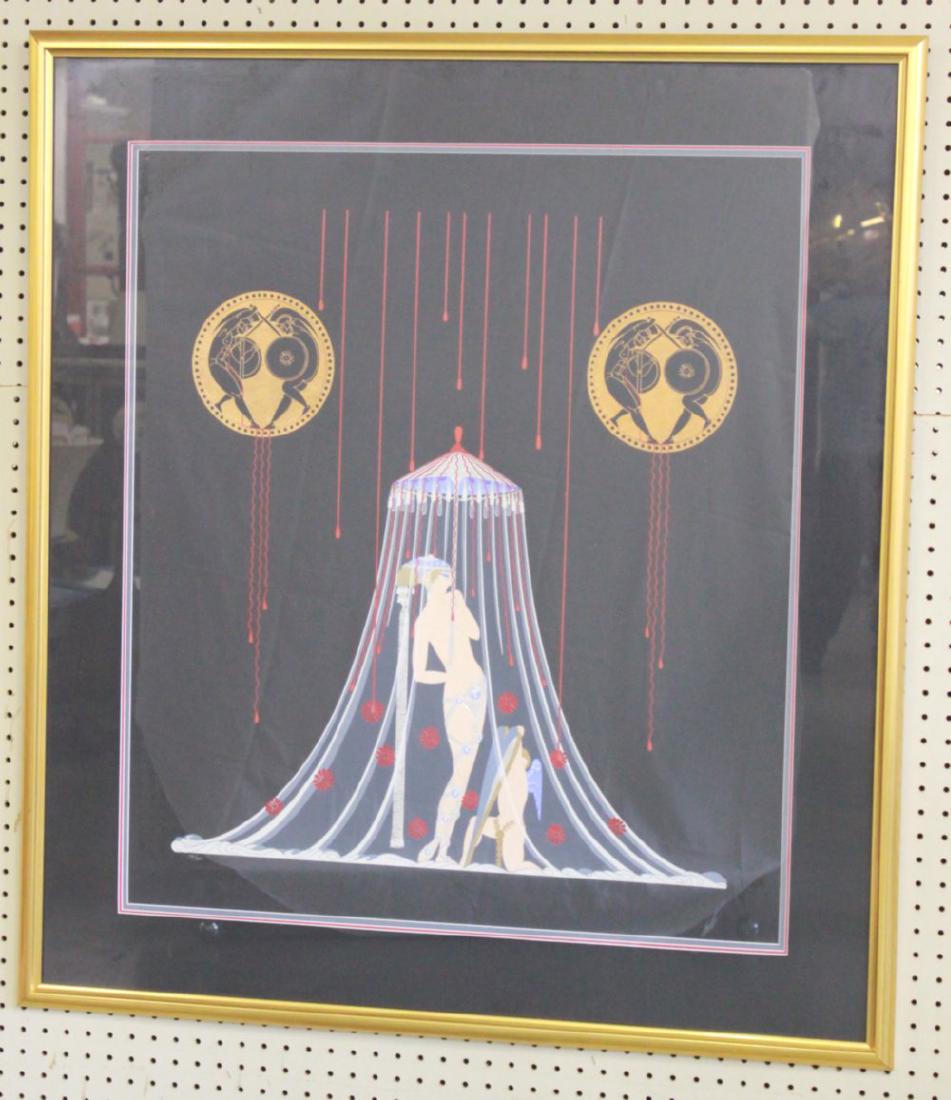 Erté, "Helen of Troy" Serigraph on Black Paper: Framed. With foil stamping. Pencil signed Erté lower right and numbered 170/300 lower left, produced 1985, published by Chalk & Vermilion Fine Arts, Ltd. Erté (Romain de Tirtoff), Russian/French (18