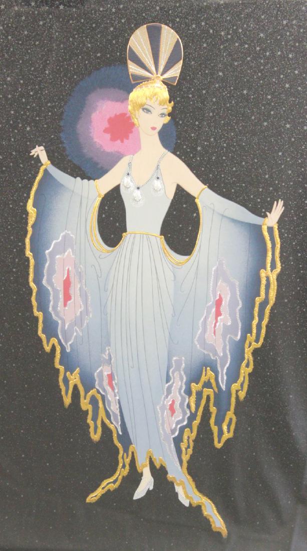 Erté, "Twilight" Serigraph on Paper: Framed. 1987, limited edition. Embossed with foil stamping. Pencil signed Erté lower right and numbered CLI/CCL lower left. Published by Chalk & Vermilion Fine Arts, Ltd. Erté (Romain de Tirtoff), R