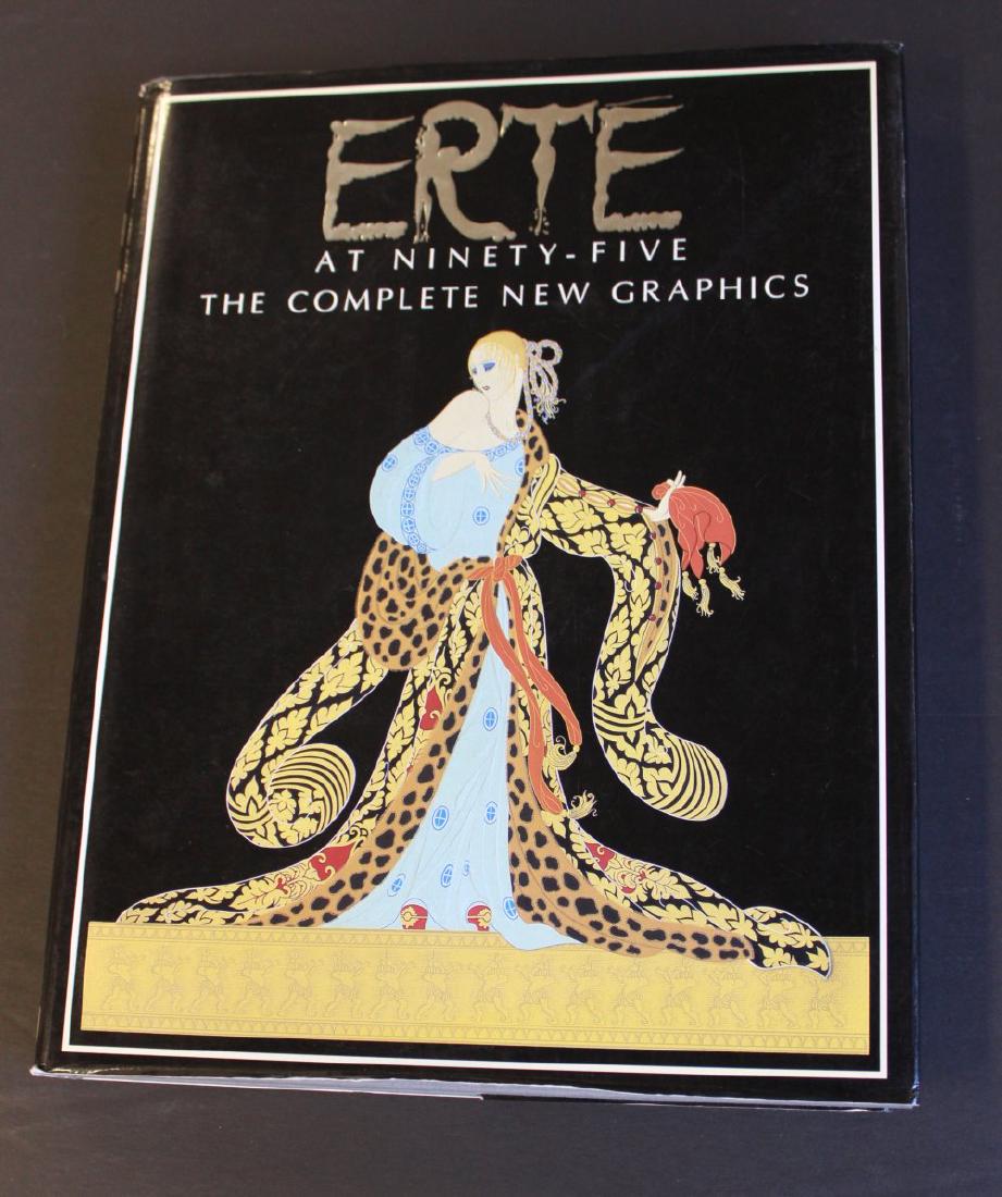Erté at Ninety-Five the Complete New Graphics Book: Personal inscription signed by the artist "To Ellen & Baron best wishes, Erté" on verso of front free endpaper. Published by E.P. Dutton New York. First edition. Hardcover. 191 pages. Approx. 10 1/2"