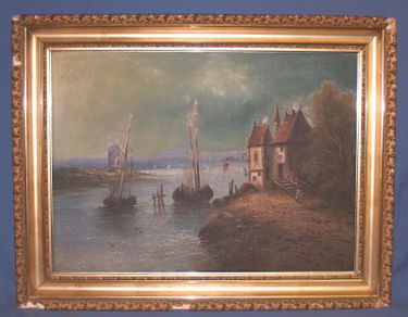 842 20th C Oil Painting Dutch Boat Signed M O Brien Jan 06