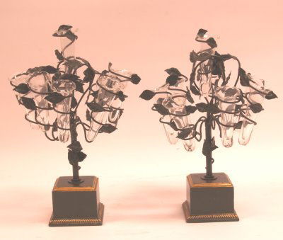 Pair Mid 20th C. Green Epergnes