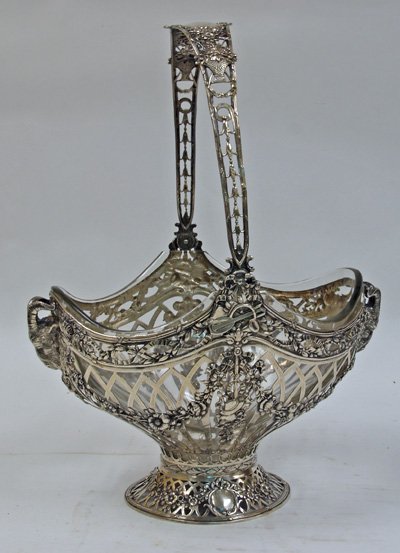 German Reticulated Figural Silver Basket