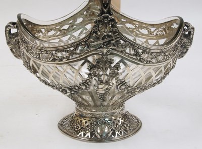 German Reticulated Figural Silver Basket - 4