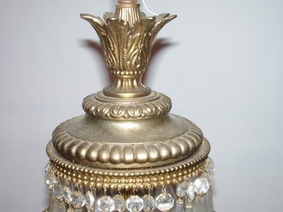 Swedish bronze & crystal 5 light chandelier - 2