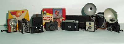 Collection of vintage cameras