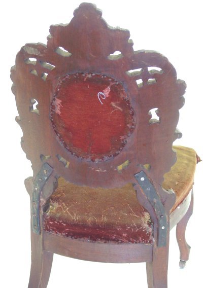 19th c. carved Victorian chair attributed Belter - 2
