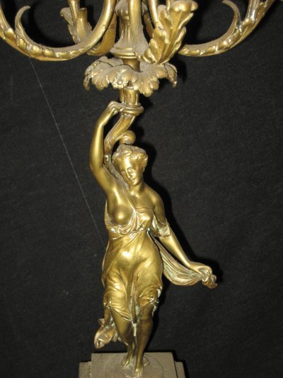19th c. bronze figural candelabra - 2