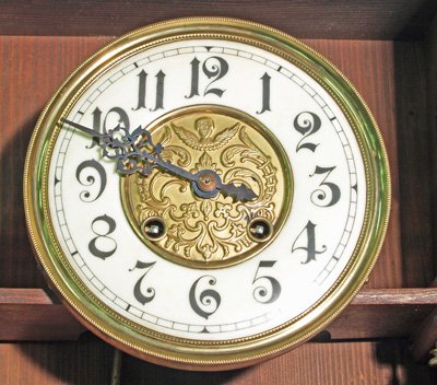 19th c. Austrian carved walnut hanging wall clock - 3