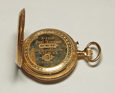 Gold, cobalt enamel & diamond pocket watch - 3