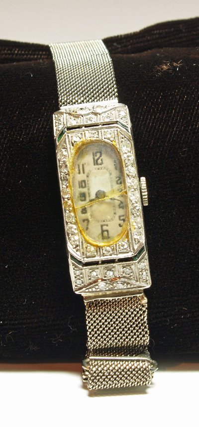 Platinum & diamond ladies wristwatch