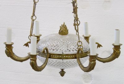 Bronze & crystal chandelier - 2